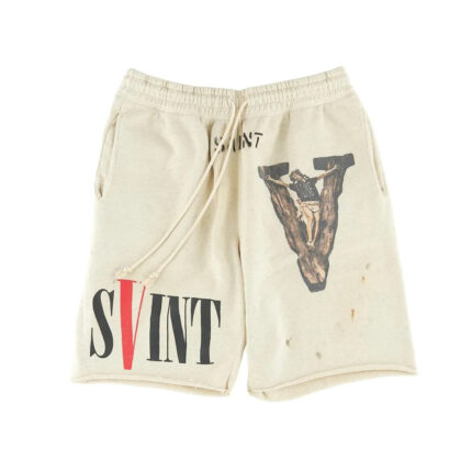 Vlone X Saint M×××××× Shorts – Grey