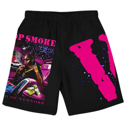 Pop Smoke X Vlone King of NY Black Shorts